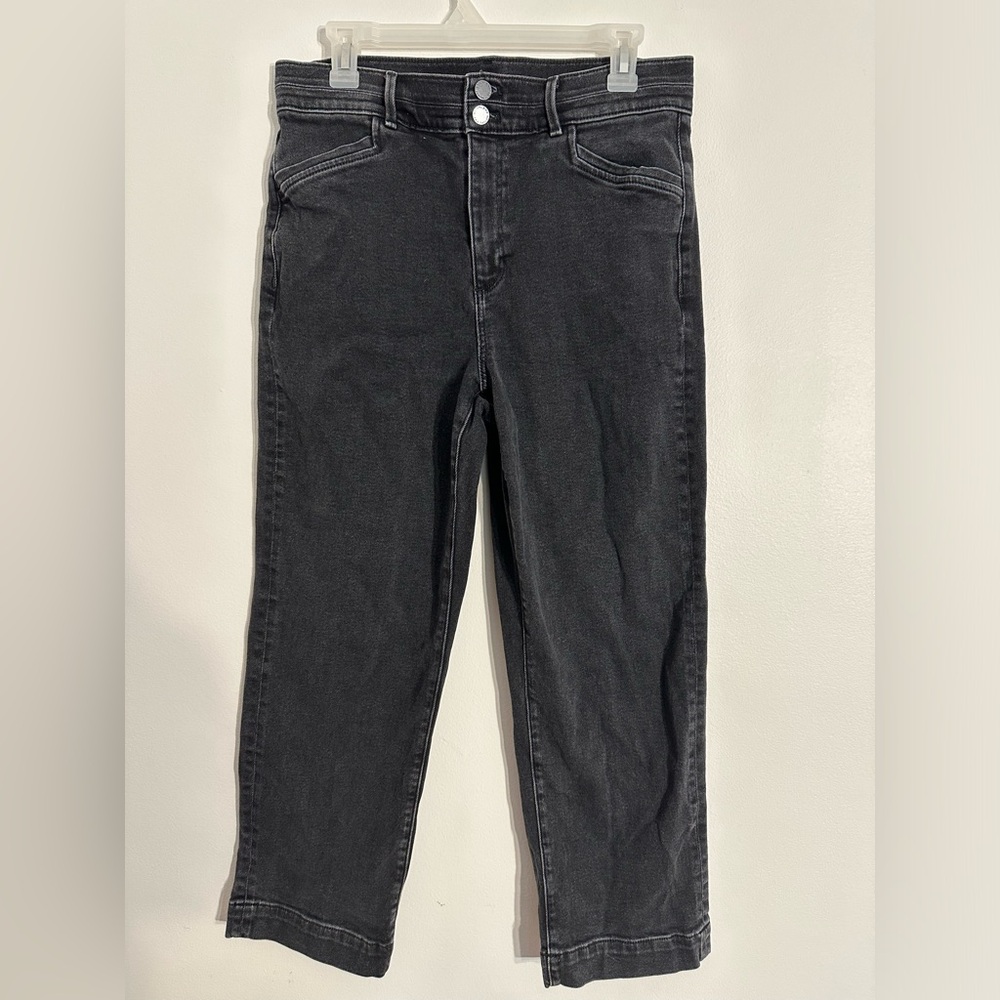 Ann Taylor - Easy straight ankle length dark gray washed jeans - sz 12